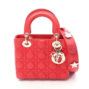 Christian Dior LADY MY ABCChristian Dior Cannage Handbag Leather Red
